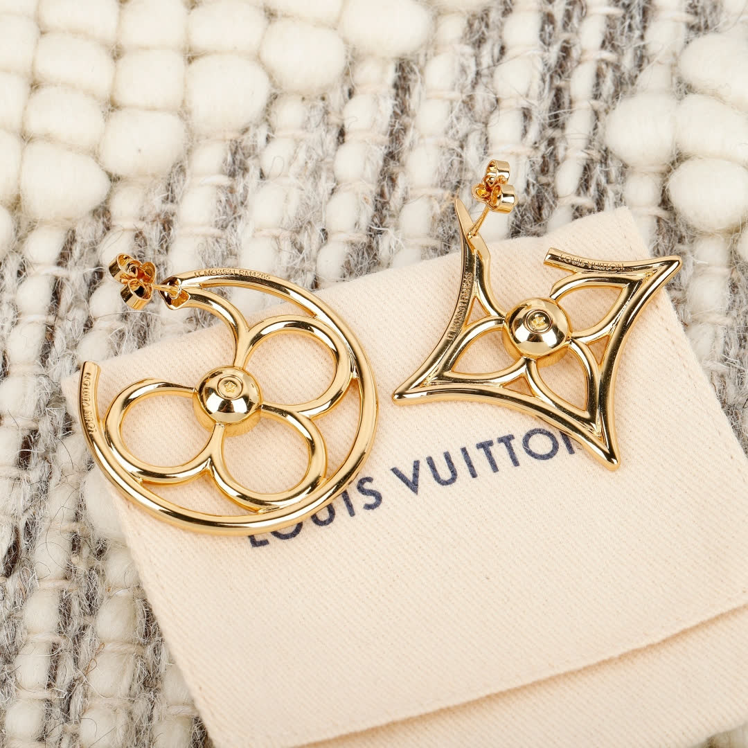 Louis Vuitton Gold Tone Earrings